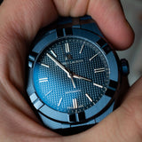  Shop Authentic Maurice Lacroix Automatic PVD Limited Edition Blue Dial Blue Silicon Strap Watch For Men - AI6007-PVC00-430-4 - Luxxuri
