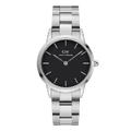  Shop Authentic Daniel Wellington Iconic Link Black Dial Silver Steel Strap Watch For Women - DW00100206 - Luxxuri