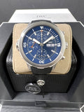  Shop Authentic IWC Aquatimer Automatic Chronograph 44mm Blue Dial Black Rubber Strap Watch for Men - IW376805 - Luxxuri