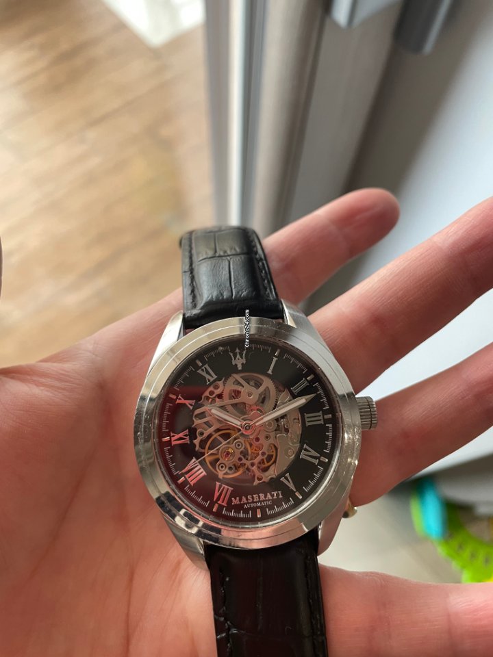  Shop Authentic Maserati Traguardo Automatic Black Dial Black Leather Strap Watch For Men - R8871612001 - Luxxuri