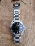  Shop Authentic Tag Heuer Aquaracer Automatic Black Dial Silver Steel Strap Watch for Men - WAY2110.BA0928 - Luxxuri