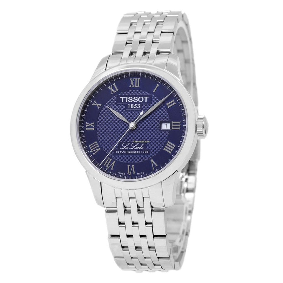Tissot Le Locle Powermatic 80 Blue Dial Silver Steel Strap Watch For Men - T006.407.11.043.00