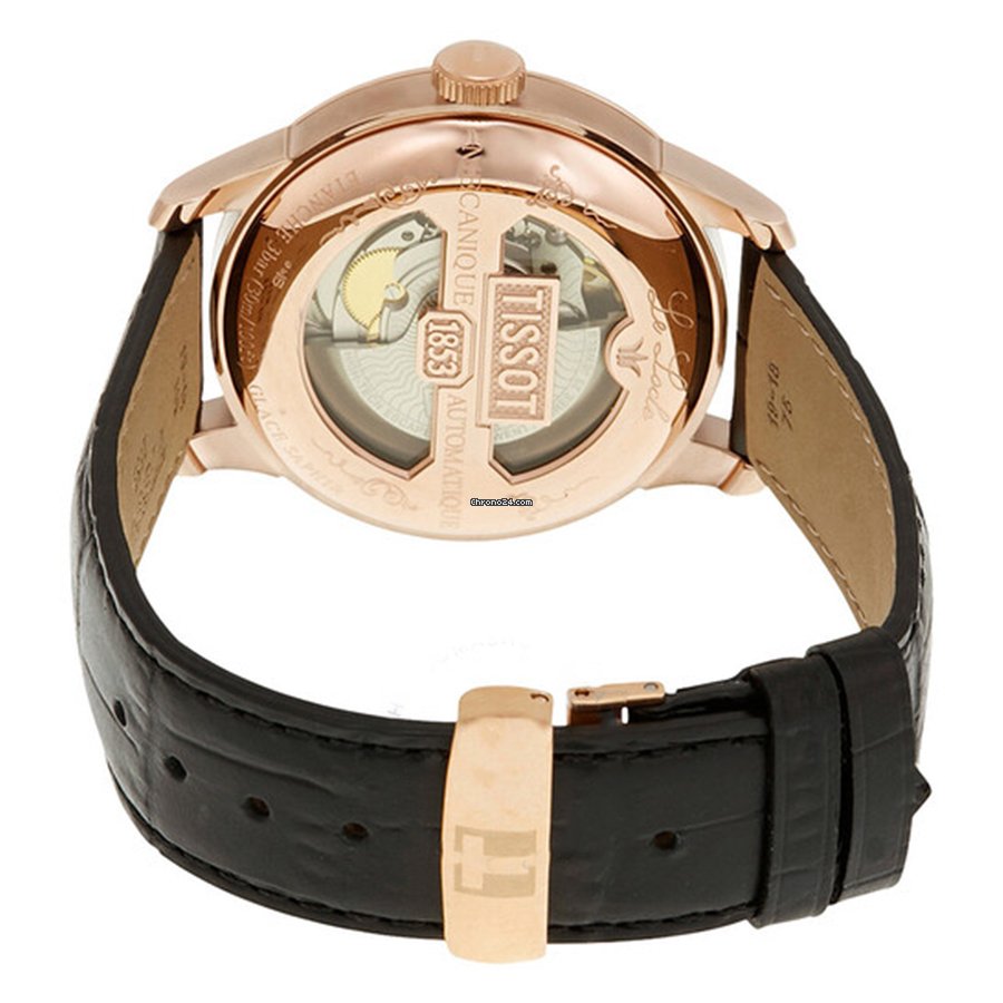 Tissot Le Locle Powermatic 80 Black Dial Black Leather Strap Watch For Men - T006.407.36.053.00