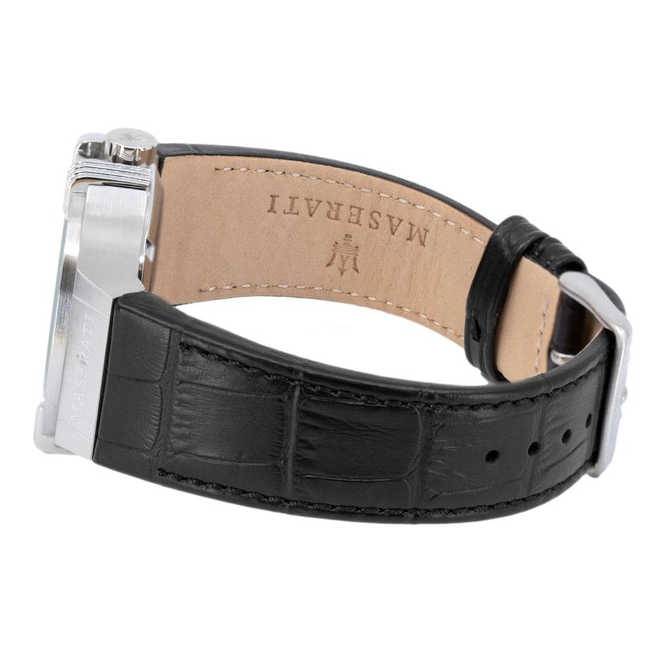  Shop Authentic Maserati Potenza Automatic Black Dial Black Leather Strap Watch For Men - R8821108038 - Luxxuri