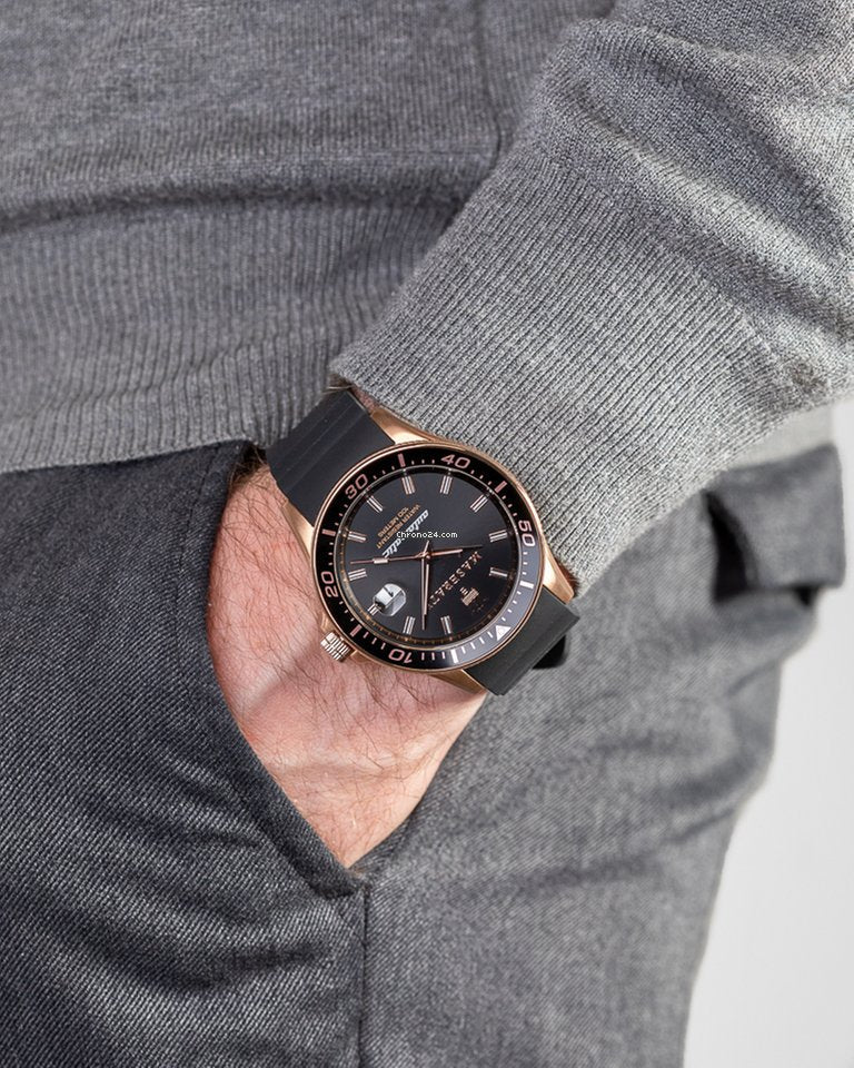  Shop Authentic Maserati SFIDA Automatic Black Dial Black Rubber Strap Watch For Men - R8821140001 - Luxxuri