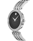  Shop Authentic Movado Esperanza 63 Diamonds Black Dial Silver Steel Strap Watch For Women - 0607052 - Luxxuri