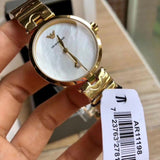 Shop Authentic Emporio Armani Arianna Mother of Pearl Dial Gold Steel Strap Watch For Women - AR11198 - Luxxuri