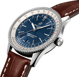  Shop Authentic Breitling Navitimer 1 Automatic 41mm Blue Dial Brown Leather Strap Mens Watch - A17326211C1P1 - Luxxuri
