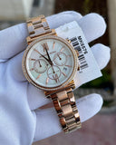  Shop Authentic Michael Kors Sofie Chronograph Mother of Pearl White Dial Rose Gold Steel Strap Watch For Women - MK6576 - Luxxuri