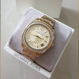  Shop Authentic Michael Kors Byrn Quartz Gold Dial Gold Steel Strap Watch For Women - MK6134 - Luxxuri