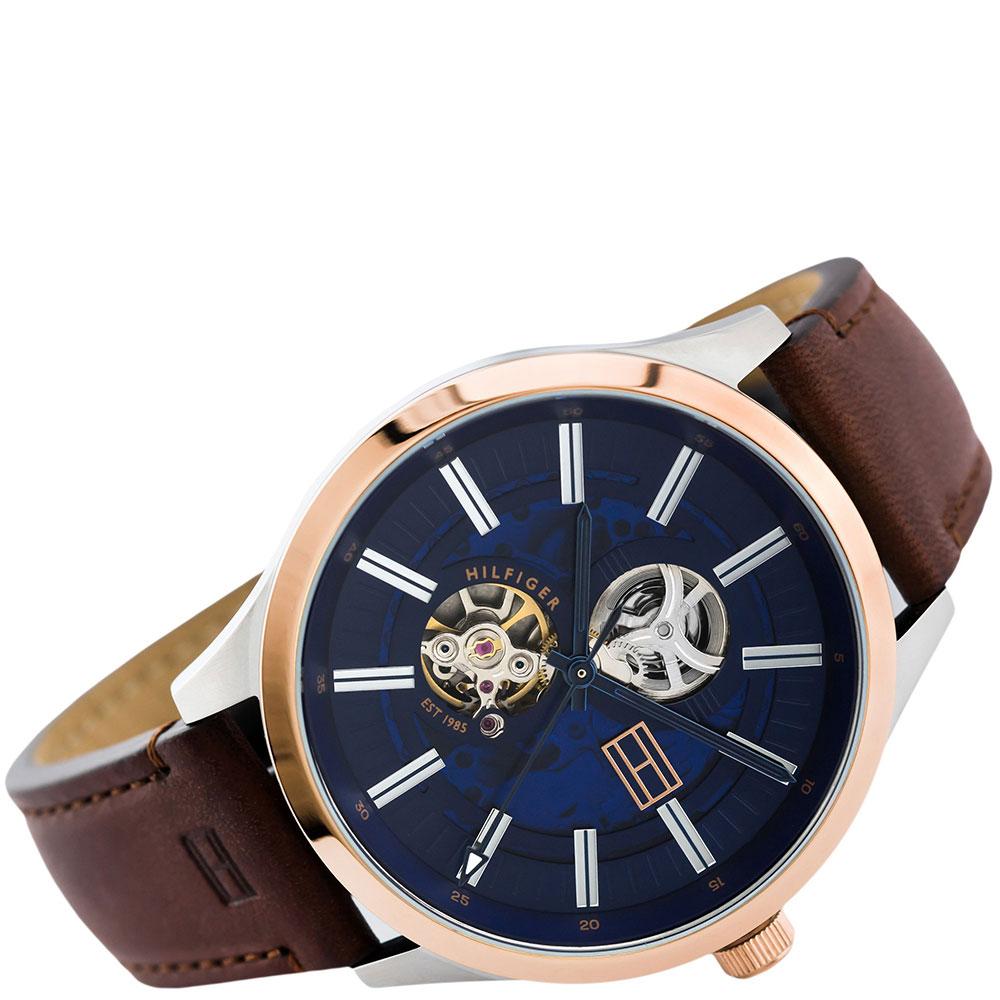  Shop Authentic Tommy Hilfiger Spencer Blue Dial Brown Leather Strap Watch for Men - 1791642 - Luxxuri