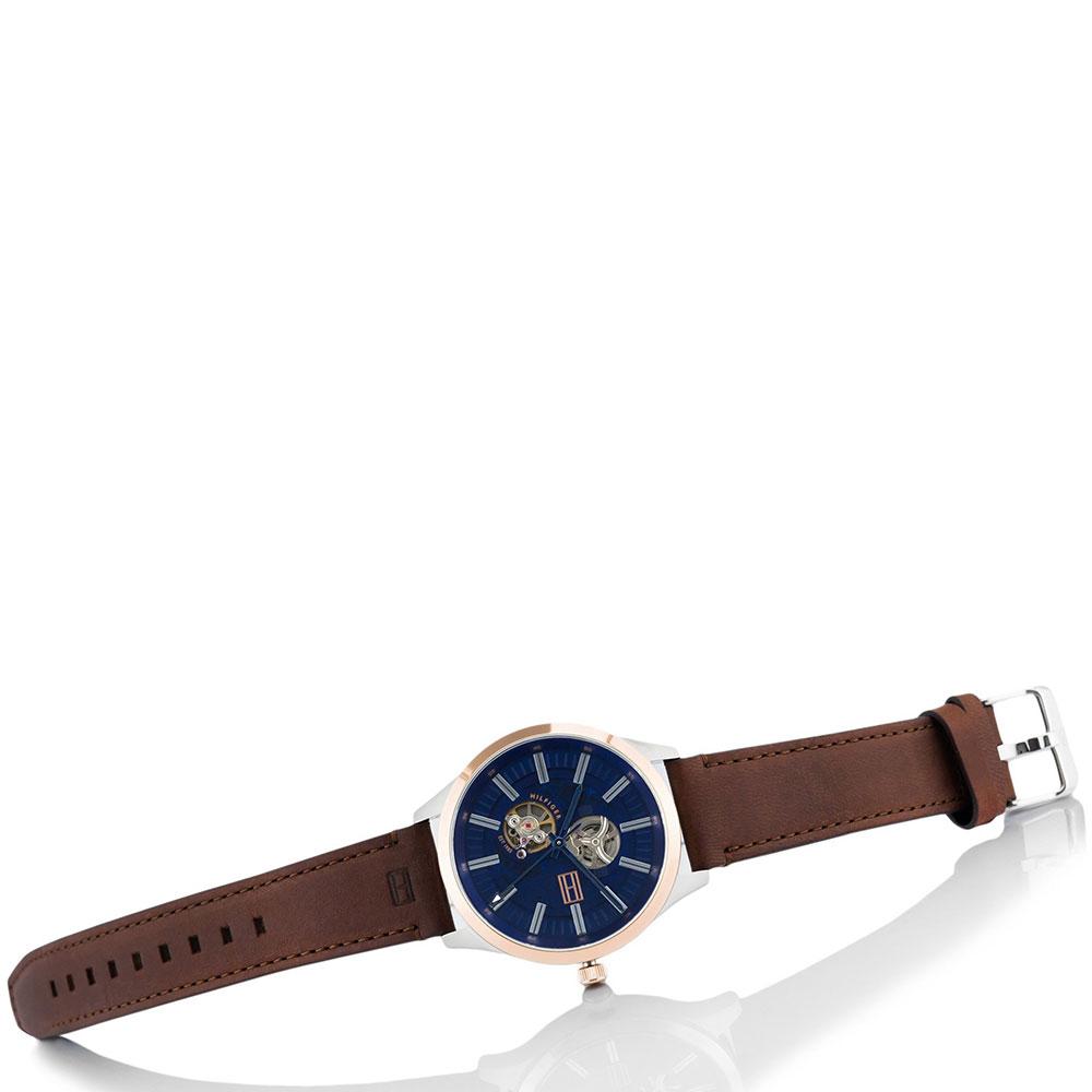  Shop Authentic Tommy Hilfiger Spencer Blue Dial Brown Leather Strap Watch for Men - 1791642 - Luxxuri
