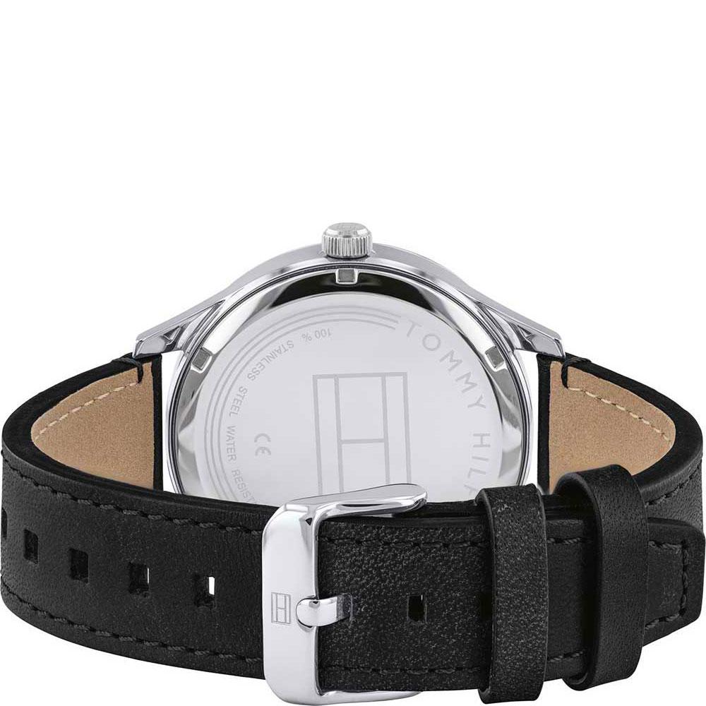  Shop Authentic Tommy Hilfiger Spencer Skeleton Black Dial Black Leather Strap Watch for Men - 1791641 - Luxxuri