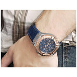  Shop Authentic Guess Rigor Analog Blue Dial Blue Denim Strap Watch For Men - W0040G6 - Luxxuri