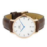  Shop Authentic Daniel Wellington Dapper Bristol White Dial Brown Leather Strap Watch For Women - DW00100094 - Luxxuri