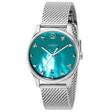  Shop Authentic Gucci G-Timeless Turquoise Mother of Pearl Dial Silver Mesh Bracelet Watch For Women - YA126582 - Luxxuri