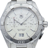  Shop Authentic Tag Heuer Aquaracer Chronograph White Dial Silver Steel Strap Watch for Men - WAY111Y.BA0928 - Luxxuri