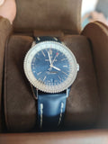  Shop Authentic Breitling Navitimer Automatic 38mm Blue Dial Blue Leather Strap Mens Watch - A17325211C1P1 - Luxxuri