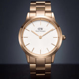  Shop Authentic Daniel Wellington Iconic Link White Dial Rose Gold Steel Strap Watch For Women - DW00100209 - Luxxuri