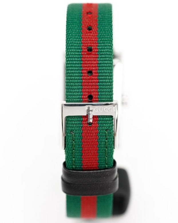  Shop Authentic Gucci G-Frame Mother of Pearl Dial Two Tone Nylon Strap Watch For Women - YA147404 - Luxxuri