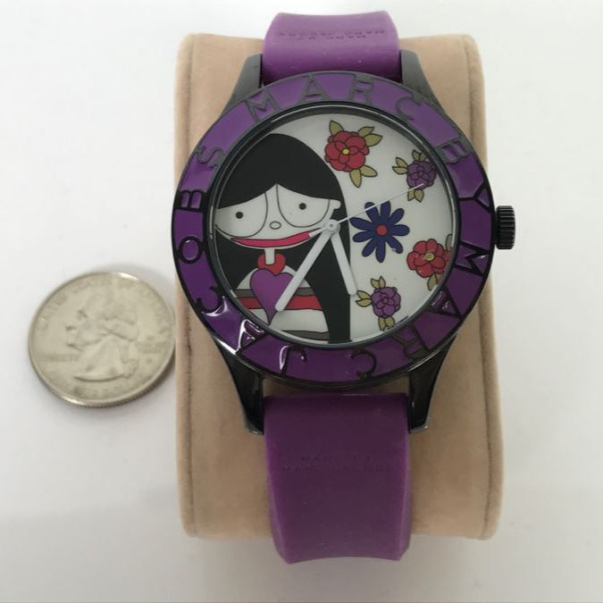  Shop Authentic Marc Jacobs Marc White Dial Purple Silicone Strap Watch for Women - MBM5514 - Luxxuri