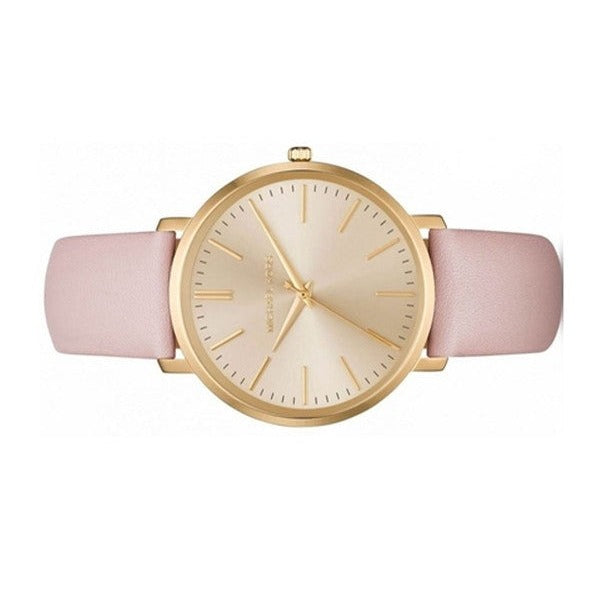  Shop Authentic Michael Kors Jaryn Quartz Gold Dial Pink Leather Strap Watch For Women - MK2471 - Luxxuri