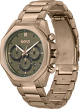  Shop Authentic Hugo Boss Classic Chronograph Green Dial Beige Gold Steel Strap Watch For Men - 1514019 - Luxxuri