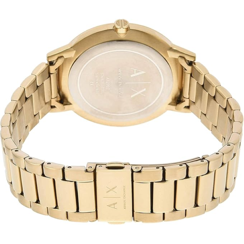  Shop Authentic Armani Exchange Cayde Analog Gold Dial Gold Steel Strap Watch For Men - AX2707 - Luxxuri