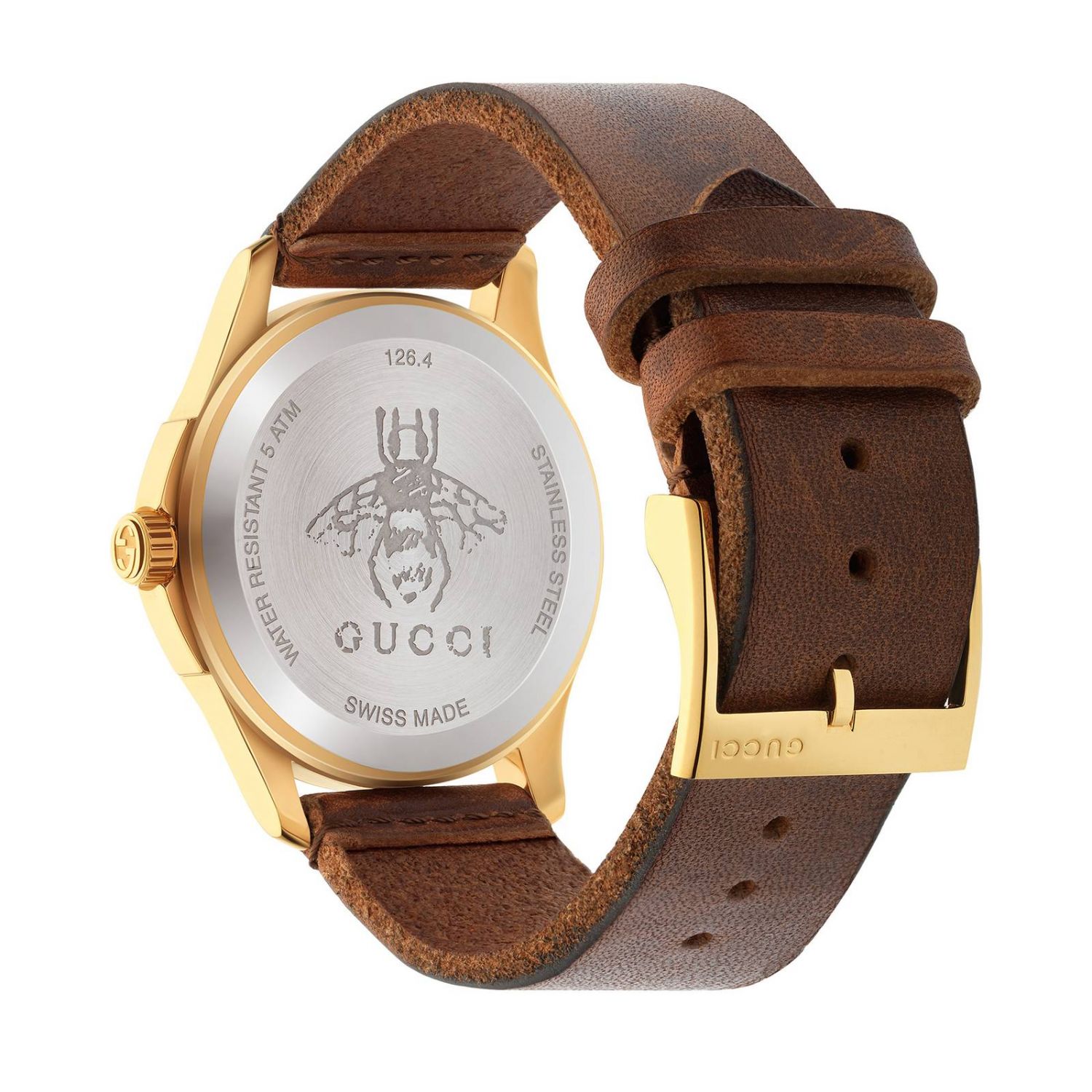  Shop Authentic Gucci Le Marche Des Merveilles Red & Green Dial Brown Leather Strap Unisex Watch - YA126497 - Luxxuri