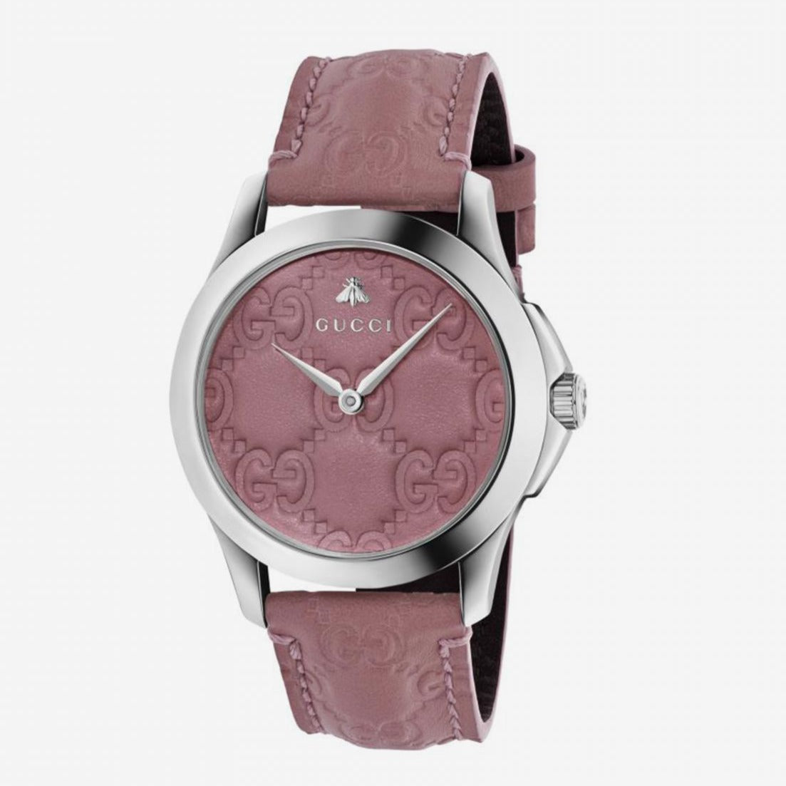  Shop Authentic Gucci G Timeless Quartz Candy Pink Dial Pink Leather Strap Watch For Women - YA1264030 - Luxxuri