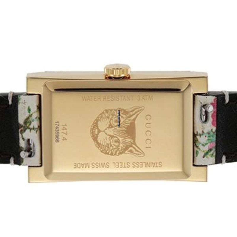  Shop Authentic Gucci G-Frame Floral Mother of Pearl Dial White Leather Strap Watch For Women - YA147406 - Luxxuri