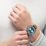  Shop Authentic Hugo Boss Santiago Blue Dial Brown Leather Strap Watch for Men - 1513860 - Luxxuri