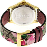  Shop Authentic Gucci G Timeless Floral Brown Dial Brown Leather Strap Watch For Women - YA1264038 - Luxxuri