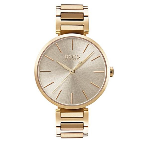  Shop Authentic Hugo Boss Allusion Gold Dial Gold Steel Strap Watch for Women - 1502415 - Luxxuri