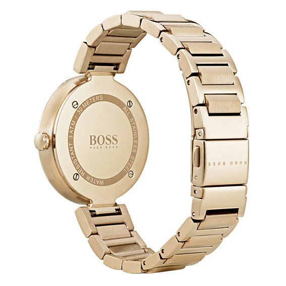  Shop Authentic Hugo Boss Allusion Gold Dial Gold Steel Strap Watch for Women - 1502415 - Luxxuri