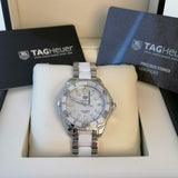  Shop Authentic Tag Heuer Aquaracer Quartz White Dial Two Tone Steel Strap Watch Women - WAY131B.BA0914 - Luxxuri