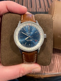  Shop Authentic Breitling Navitimer Automatic 38mm Blue Dial Brown Leather Strap Mens Watch - A17325211C1P2 - Luxxuri