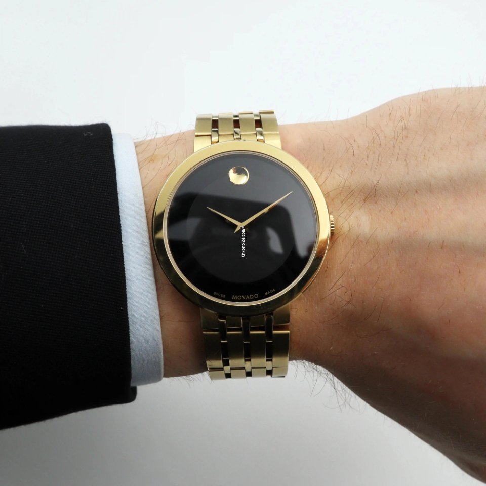  Shop Authentic Movado Esperanza Museum 39mm Black Dial Stainless Steel Watch For Men - 0607059 - Luxxuri