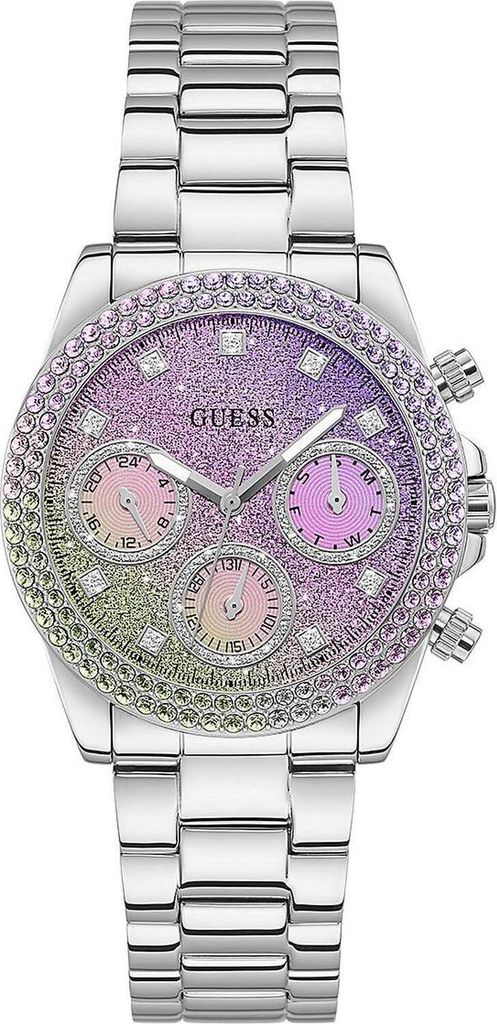  Shop Authentic Guess Sol Chronograph Crystals Multicolor Dial Silver Steel Strap Watch For Women - GW0483L1 - Luxxuri
