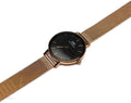  Shop Authentic Daniel Wellington Classic Petite Melrose Black Dial Rose Gold Mesh Bracelet Watch For Women - DW00100217 - Luxxuri