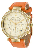  Shop Authentic Michael Kors Parker Champagne Dial Orange Leather Strap Watch for Women - MK2279 - Luxxuri