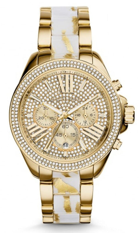  Shop Authentic Michael Kors Wren Diamonds Gold Dial Two Tone Steel Strap Watch for Women - MK6157 - Luxxuri