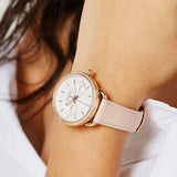  Shop Authentic Fossil Tailor Quartz White Dial Pink Leather Strap Watch for Women - ES4393 - Luxxuri