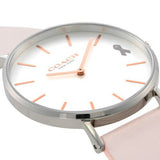 Coach Perry White Dial Pink Leather Strap Watch for Women - 14503128