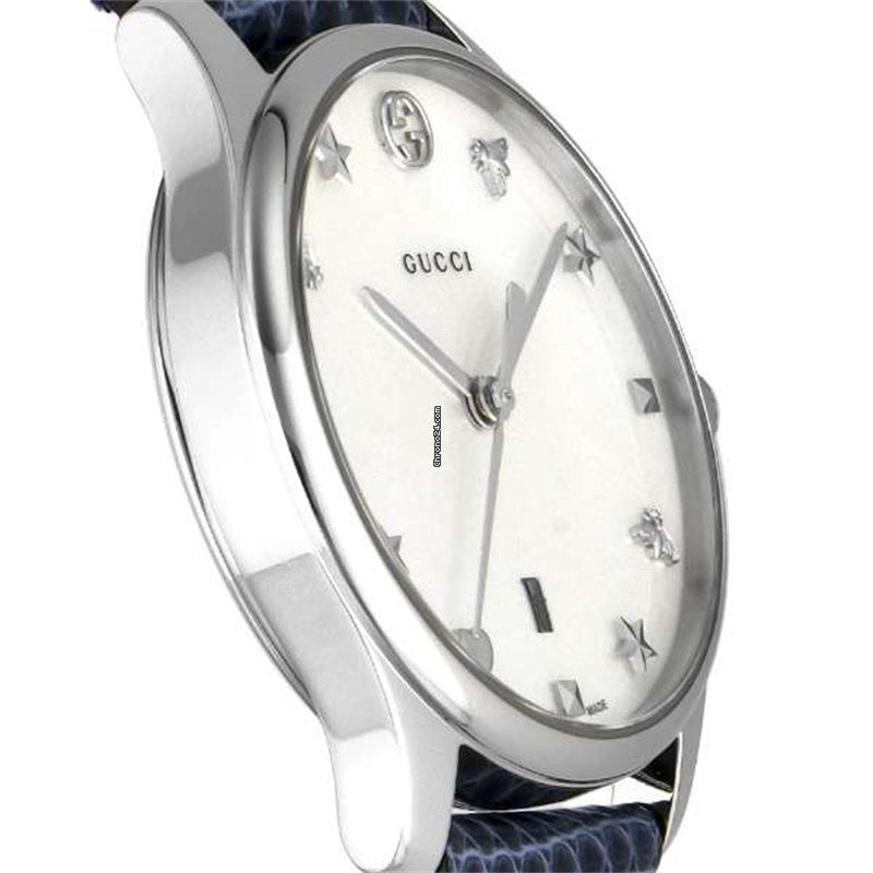 Shop Authentic Gucci G-Timeless Signature Mother of Pearl Star Dial Blue Watch For Women - YA126588 - Luxxuri