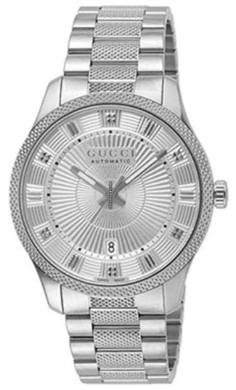  Shop Authentic Gucci G Timeless Eryx Silver Dial Silver Steel Strap Watch For Men - YA126339/40 - Luxxuri