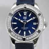  Shop Authentic Tag Heuer Aquaracer Quartz Diamonds Blue Dial Blue Nylon Strap Watch for Women - WAY131N.FT6091 - Luxxuri