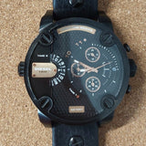  Shop Authentic Diesel Little Daddy Chronograph Black Dial Black Leather Strap Watch For Men - DZ7291 - Luxxuri