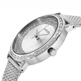  Shop Authentic Guess Quartz Silver Dial Willow Stainless Steel Mesh Bracelet Watch For Women - W0836L2 - Luxxuri