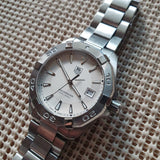  Shop Authentic Tag Heuer Aquaracer Quartz White Dial Silver Steel Strap Watch for Men - WAY1111.BA0928 - Luxxuri